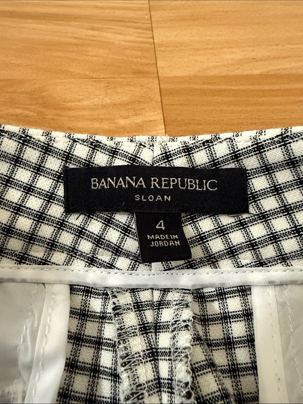 Women's Black & White Checkered Dress Pants - Picture 2 of 4